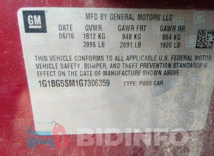 1G1BG5SM1G7306359 Photo# 9