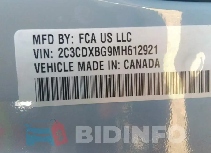 2C3CDXBG9MH612921 Photo# 9