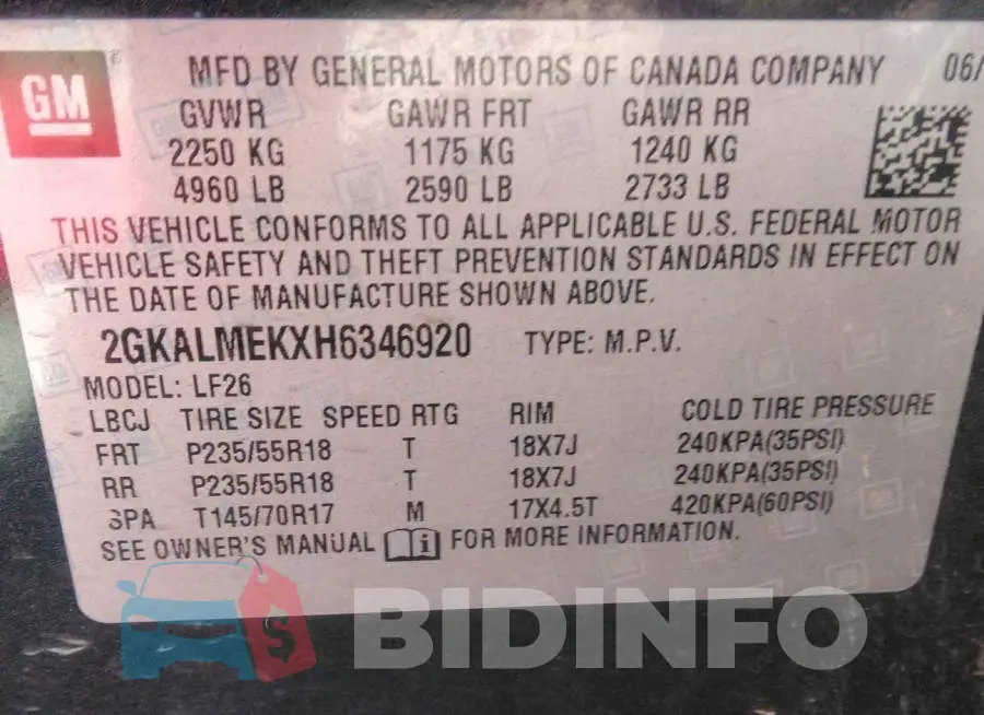 2GKALMEKXH6346920 Photo# 9