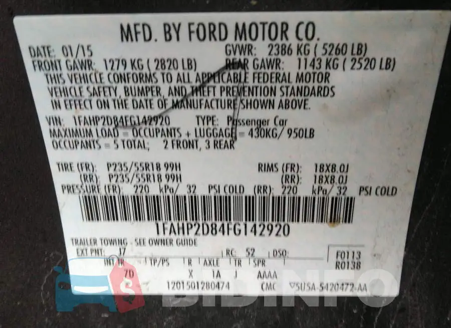 1FAHP2D84FG142920 Photo# 9
