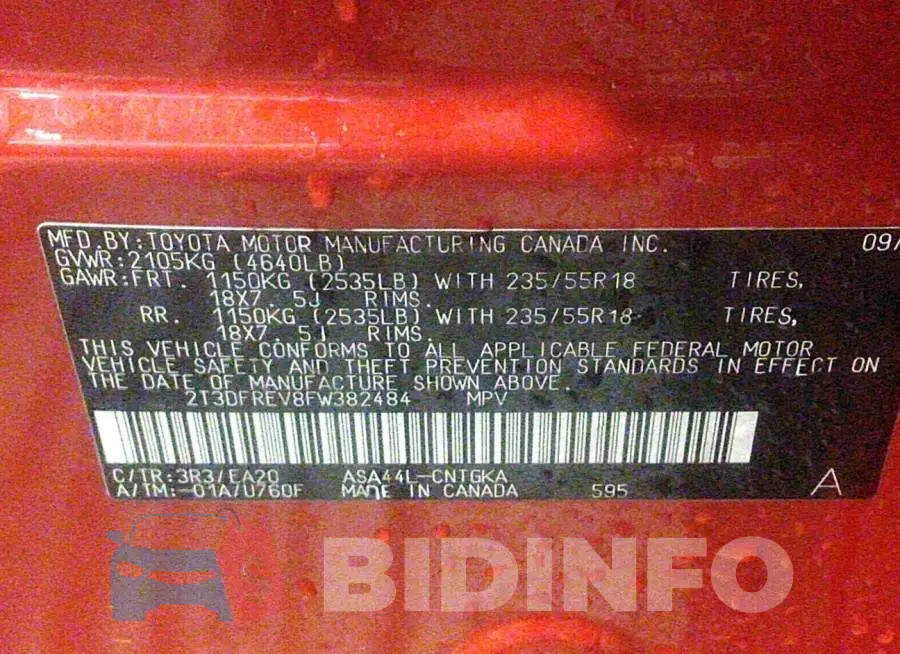 2T3DFREV8FW382484 Photo# 9