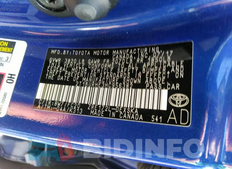 2T1BURHE3HC956382 Photo# 9
