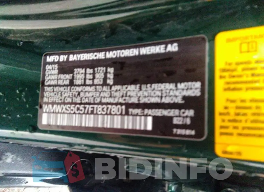 WMWXS5C57FT837801 Photo# 9