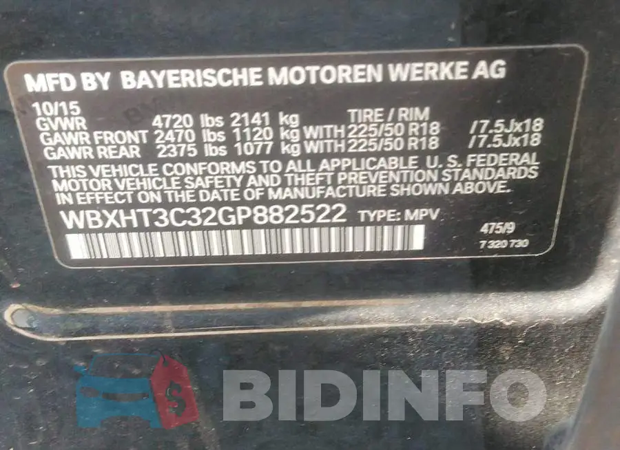 WBXHT3C32GP882522 Photo# 9
