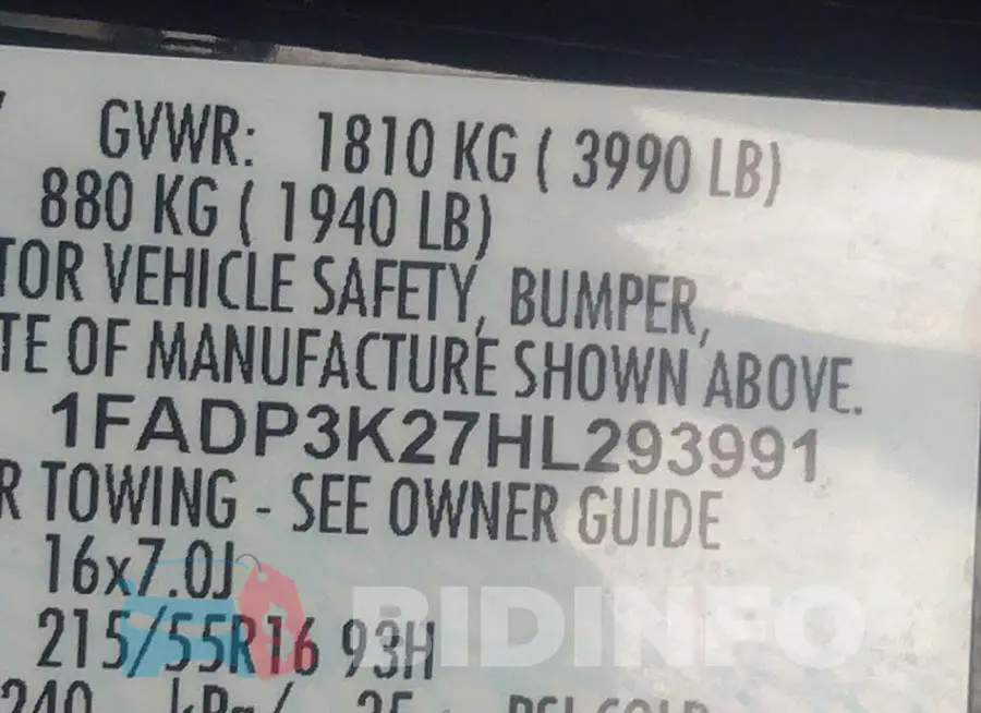 1FADP3K27HL293991 Photo# 9