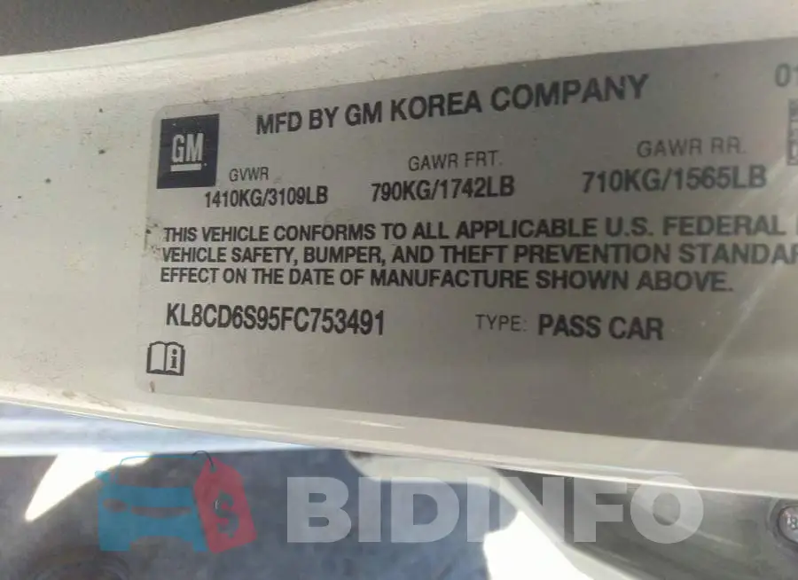 KL8CD6S95FC753491 Photo# 9