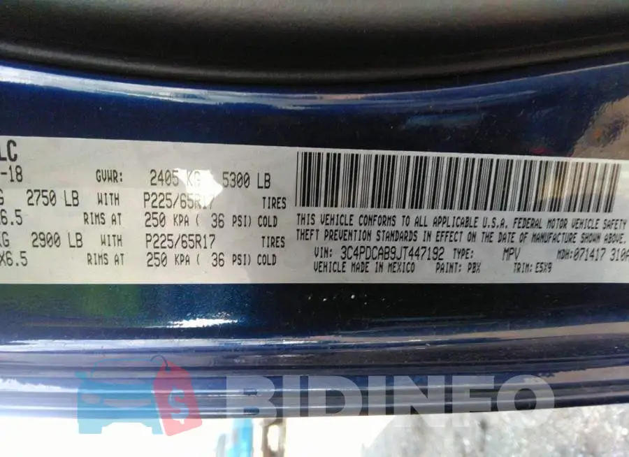 3C4PDCAB9JT447192 Photo# 9