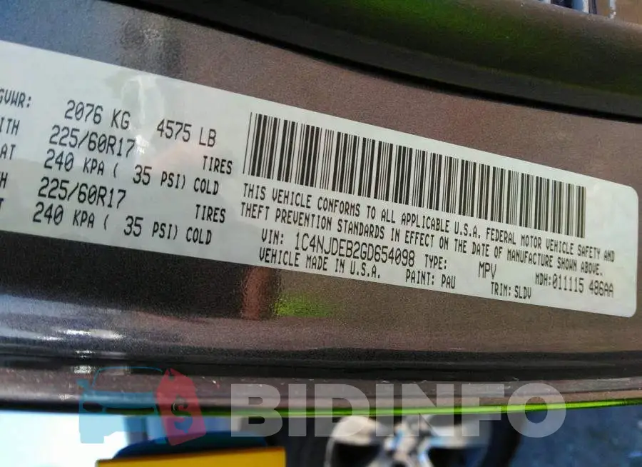 1C4NJDEB2GD654098 Photo# 9
