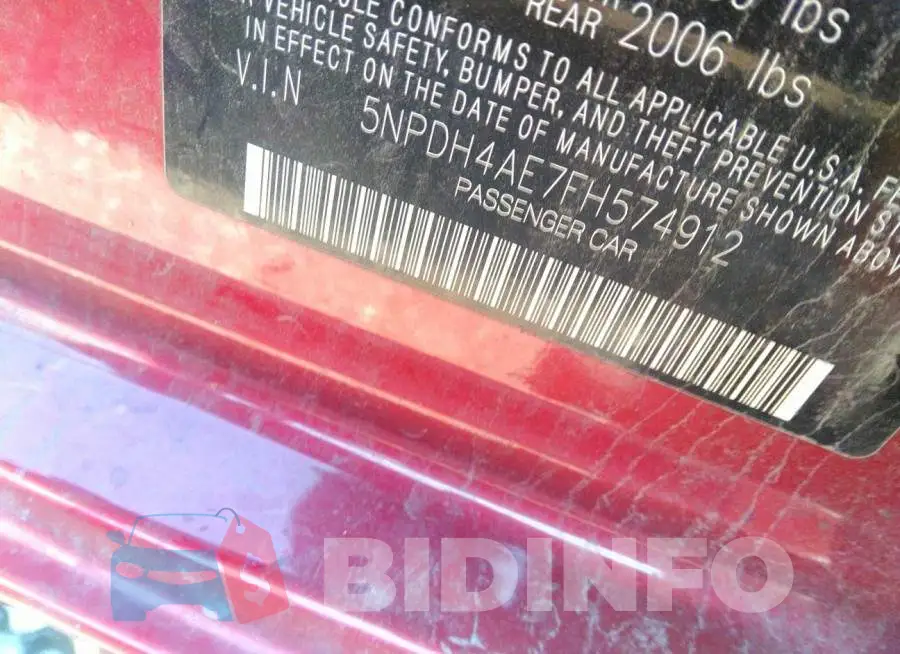 5NPDH4AE7FH574912 Photo# 9