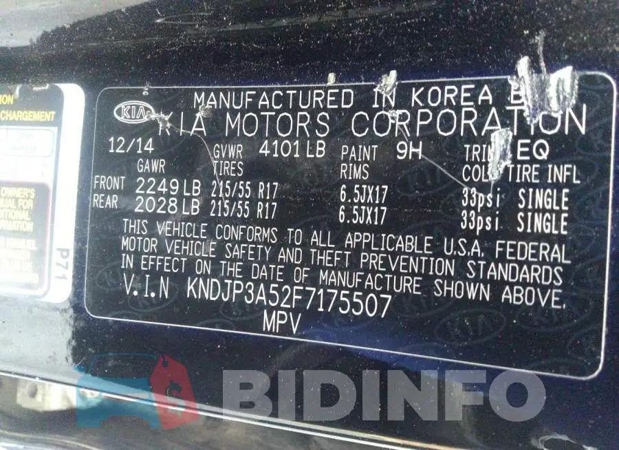 KNDJP3A52F7175507 Photo# 9