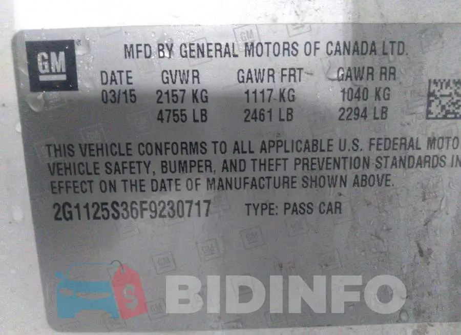 2G1125S36F9230717 Photo# 9