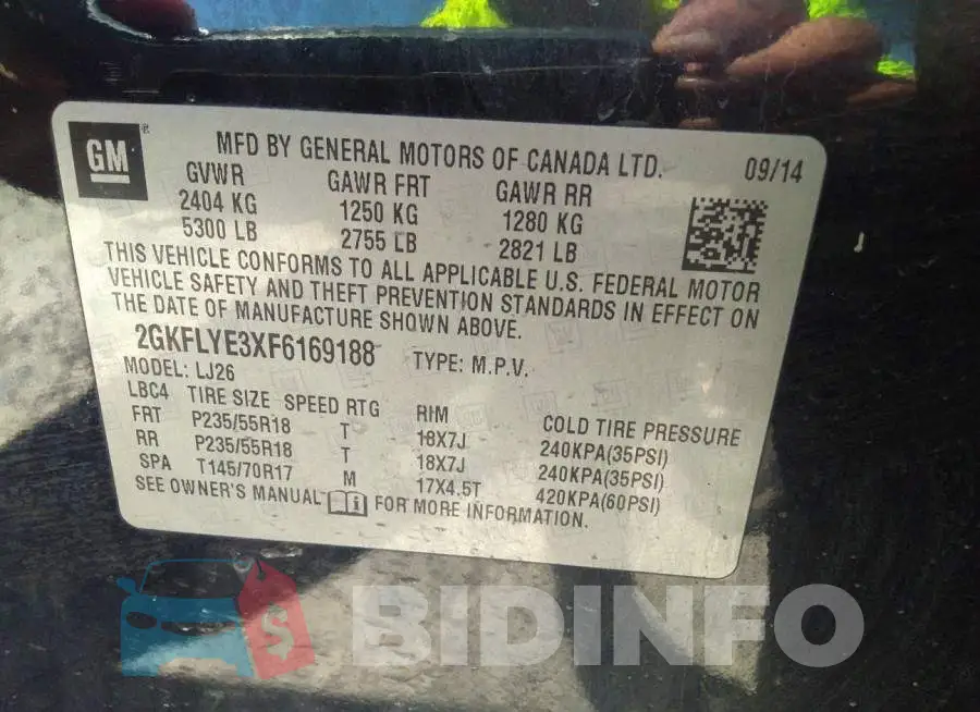2GKFLYE3XF6169188 Photo# 9
