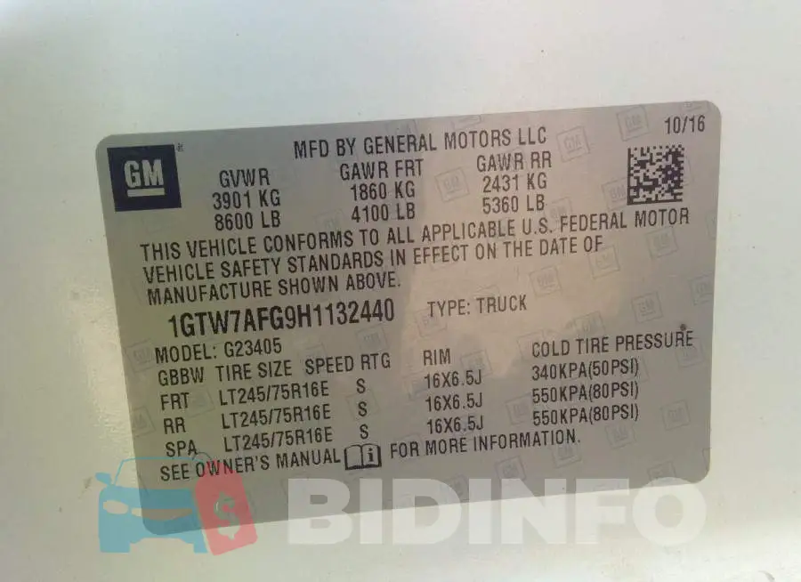 1GTW7AFG9H1132440 Photo# 9
