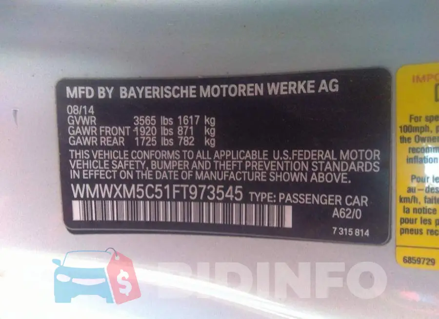 WMWXM5C51FT973545 Photo# 9