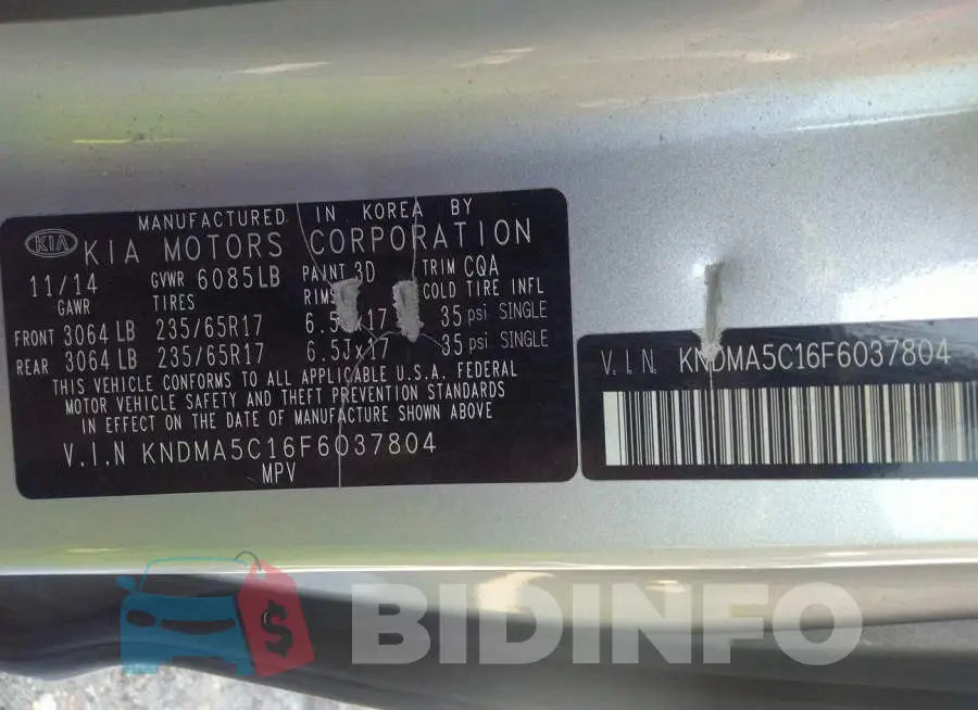 KNDMA5C16F6037804 Photo# 9
