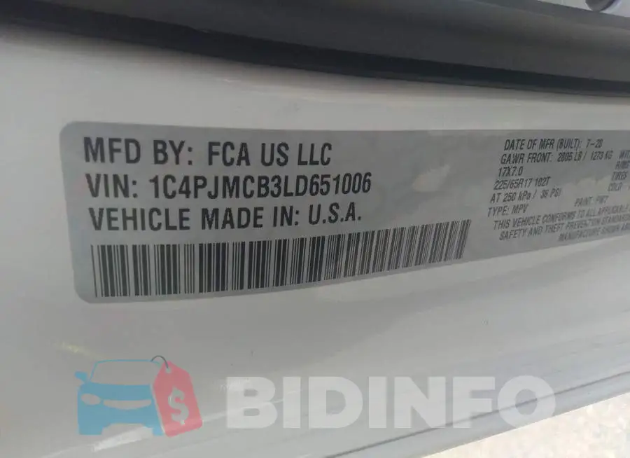 1C4PJMCB3LD651006 Photo# 9