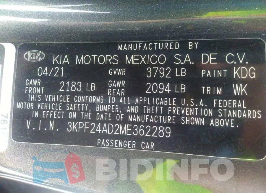 3KPF24AD2ME362289 Photo# 9
