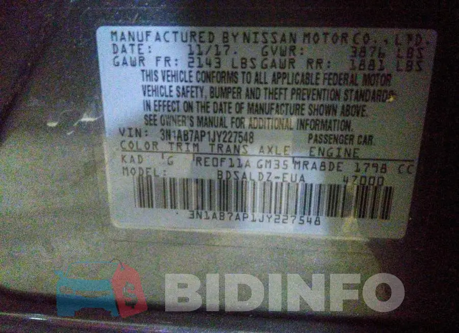 3N1AB7AP1JY227548 Photo# 9