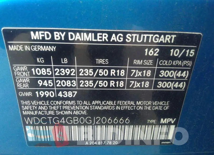 WDCTG4GB0GJ206666 Photo# 9