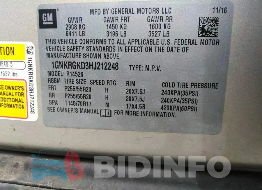 1GNKRGKD3HJ212248 Photo# 9