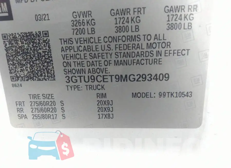 3GTU9CET9MG293409 Photo# 9