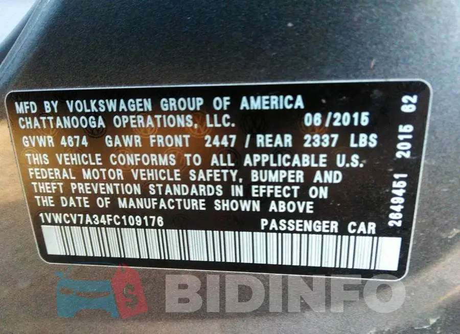 1VWCV7A34FC109176 Photo# 9