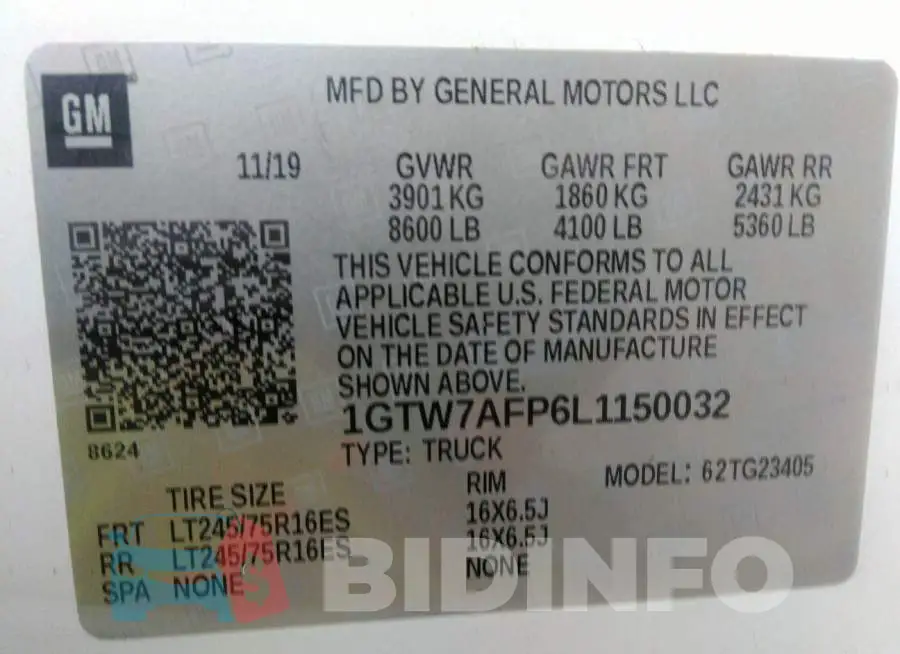 1GTW7AFP6L1150032 Photo# 9