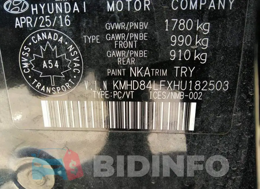 KMHD84LFXHU182503 Photo# 9