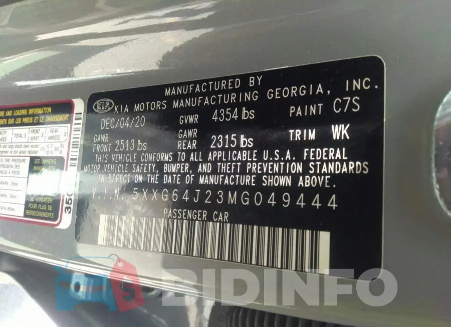 5XXG64J23MG049444 Photo# 9