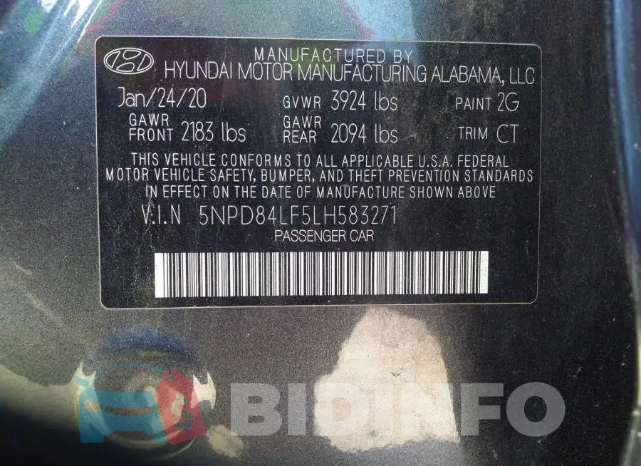 5NPD84LF5LH583271 Photo# 9