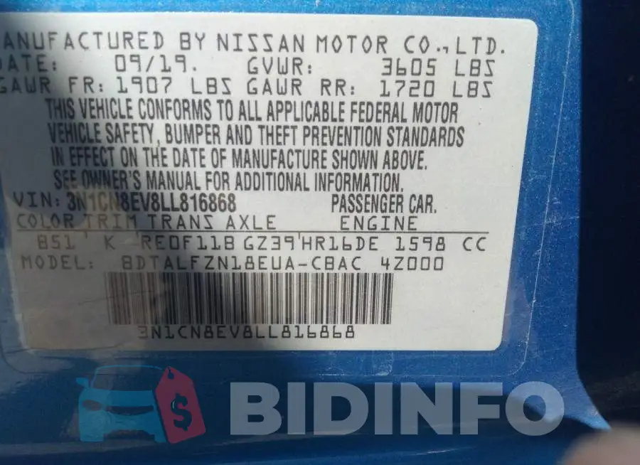3N1CN8EV8LL816868 Photo# 9