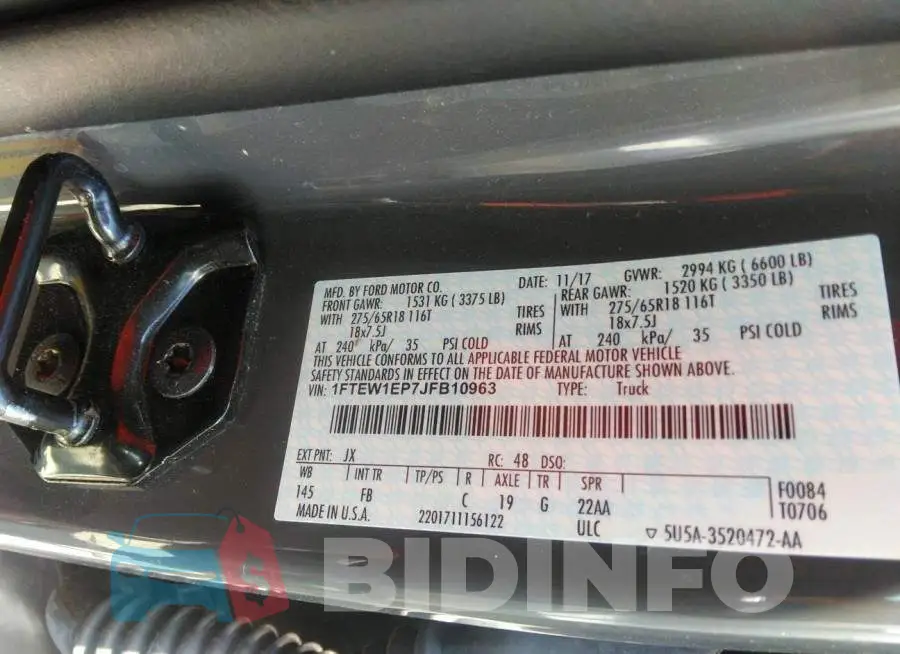 1FTEW1EP7JFB10963 Photo# 9