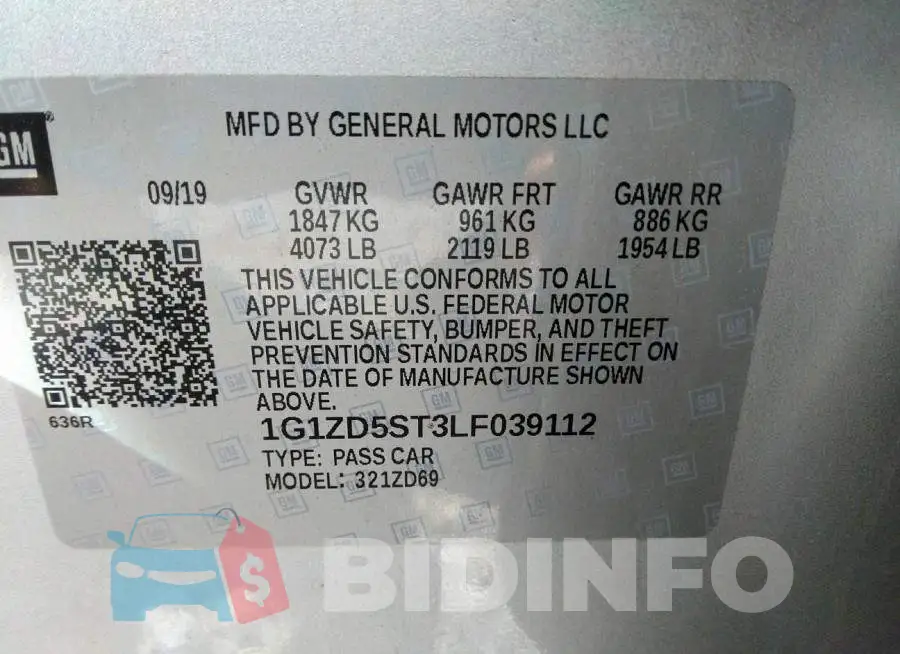 1G1ZD5ST3LF039112 Photo# 9