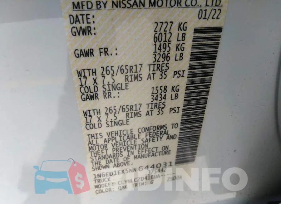 1N6ED1EK5NN644031 Photo# 9