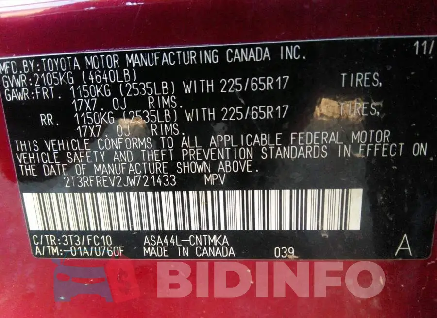 2T3RFREV2JW721433 Photo# 9
