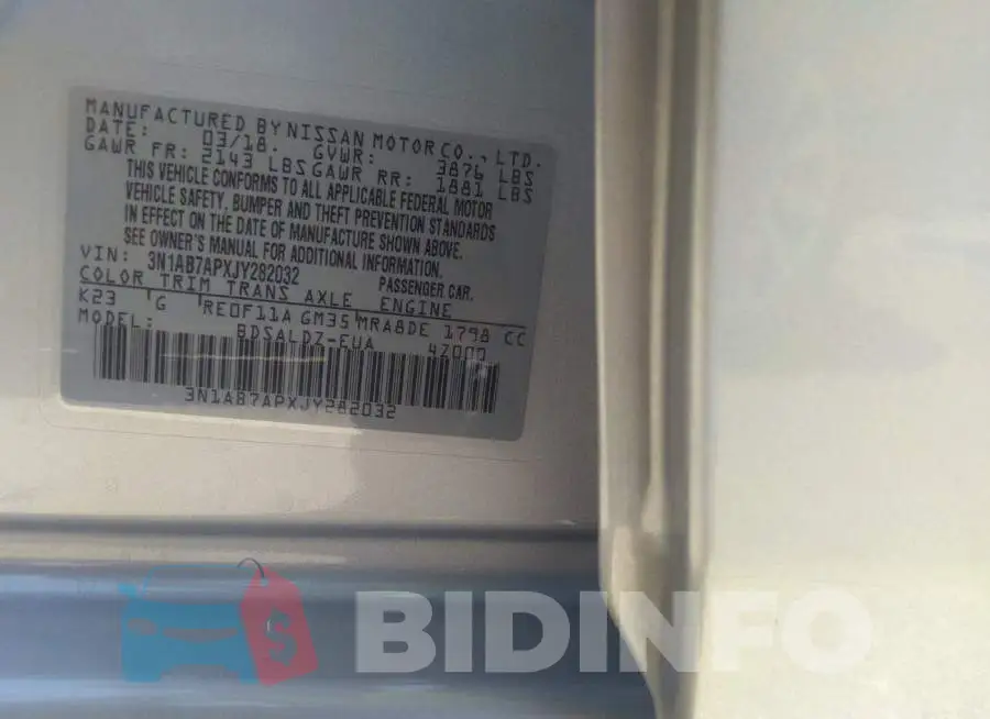 3N1AB7APXJY282032 Photo# 9