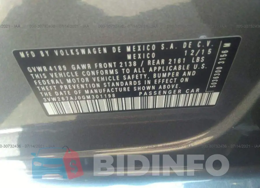 3VW267AJ0GM301198 Photo# 9
