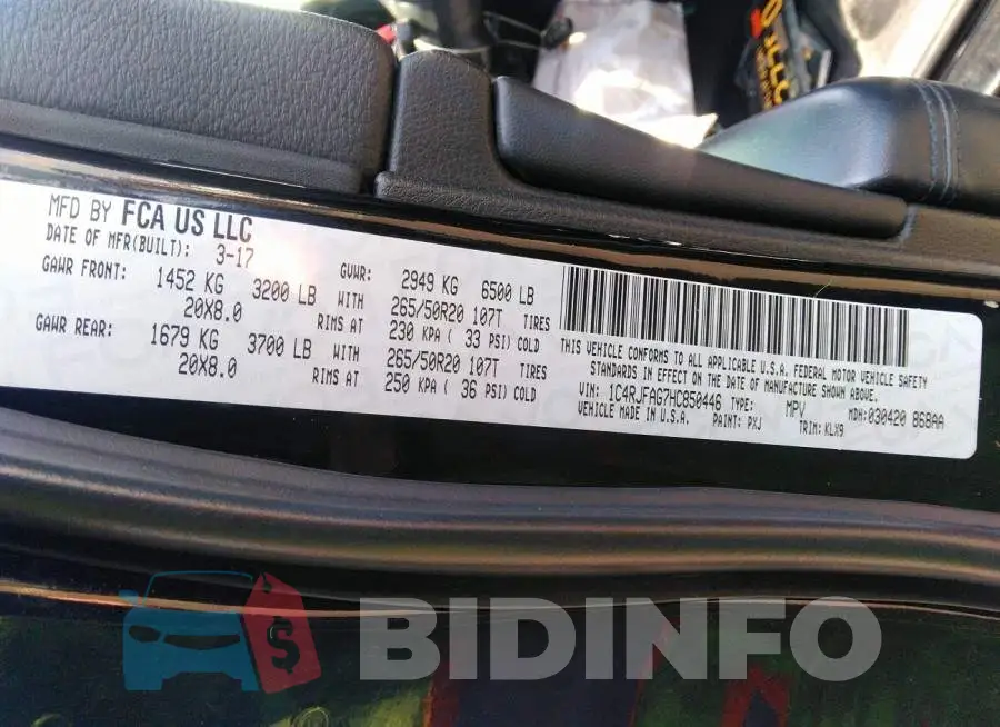 1C4RJFAG7HC850446 Photo# 9