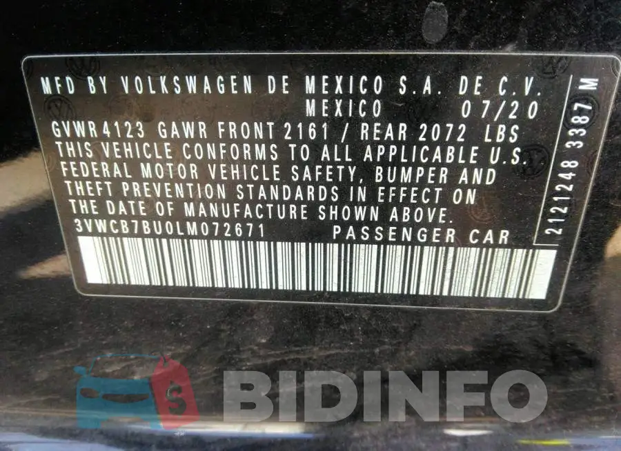 3VWCB7BU0LM072671 Photo# 9