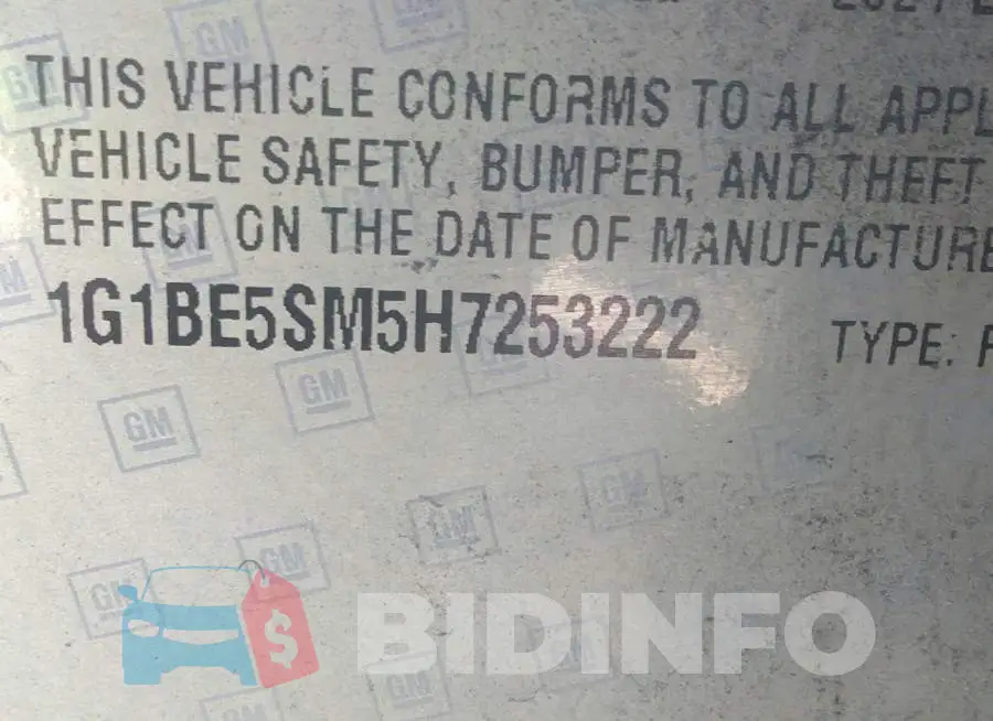 1G1BE5SM5H7253222 Photo# 9