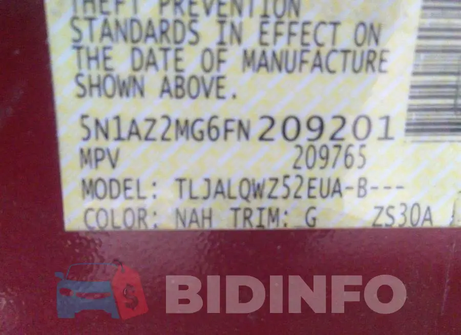 5N1AZ2MG6FN209201 Photo# 9