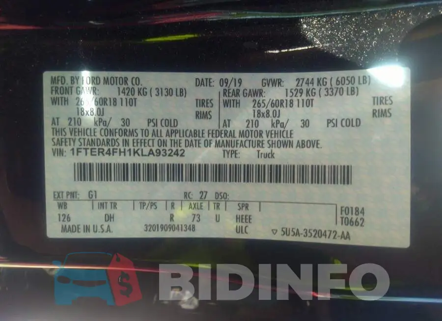 1FTER4FH1KLA93242 Photo# 9
