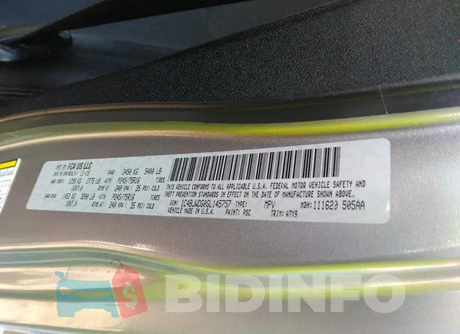 1C4BJWDG0GL145757 Photo# 9