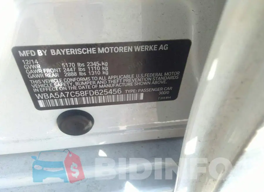 WBA5A7C58FD625456 Photo# 9