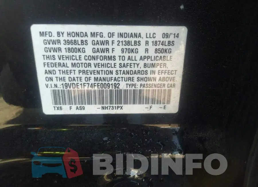 19VDE1F74FE009192 Photo# 9
