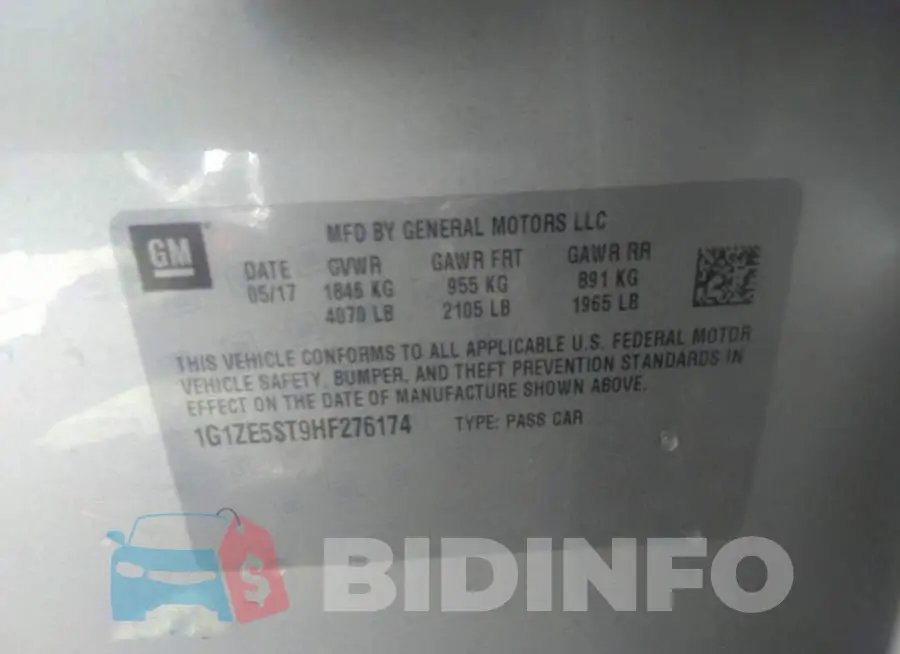 1G1ZE5ST9HF276174 Photo# 9