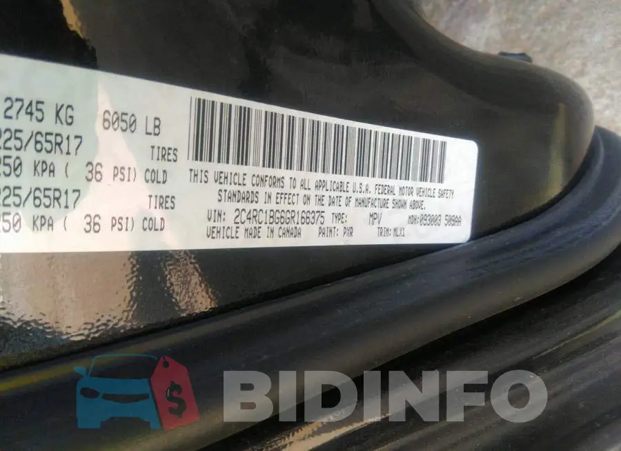 2C4RC1BG6GR166375 Photo# 9