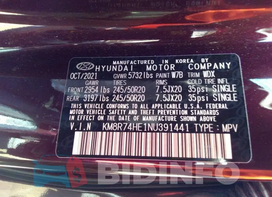 KM8R74HE1NU391441 Photo# 9