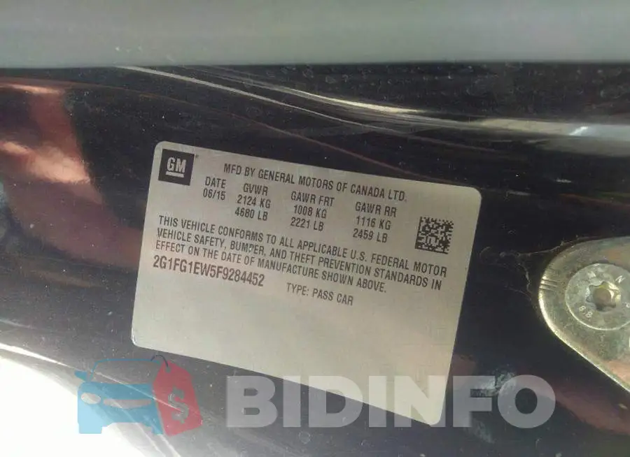 2G1FG1EW5F9284452 Photo# 9