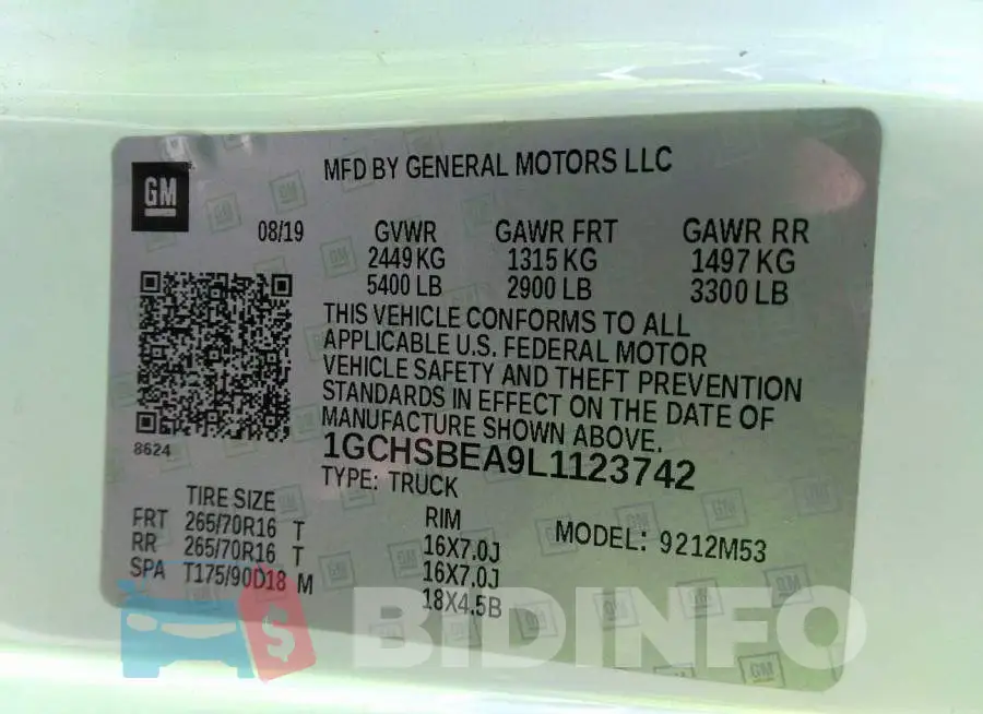 1GCHSBEA9L1123742 Photo# 9